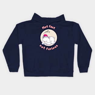 Not fast not furious - cute and funny polar bear pun Kids Hoodie